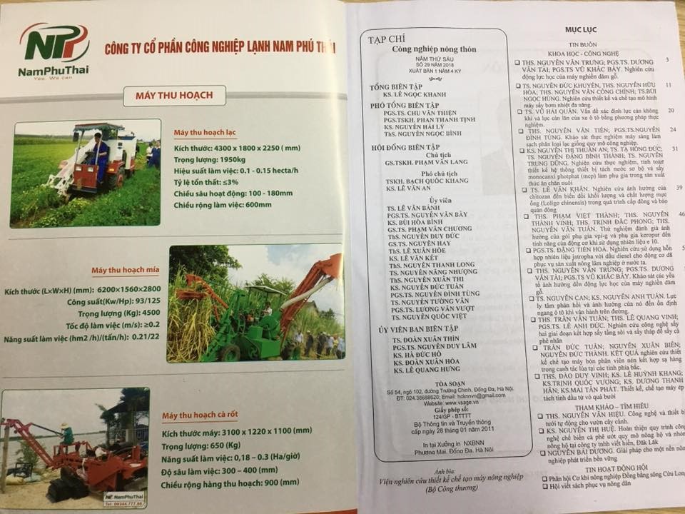Nam Phú Thái đồng hành cùng tạp chí " Công nghiệp nông thôn" 2