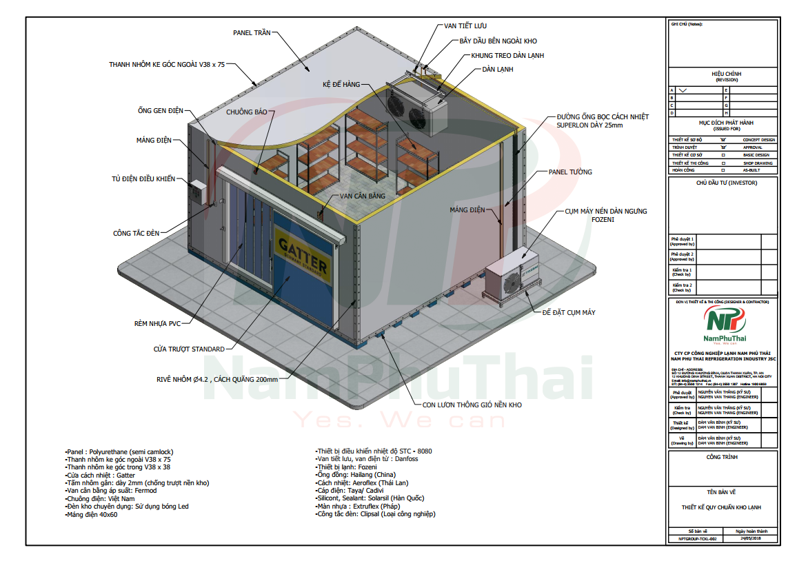 Tiêu chuẩn lắp đặt kho lạnh thương mại